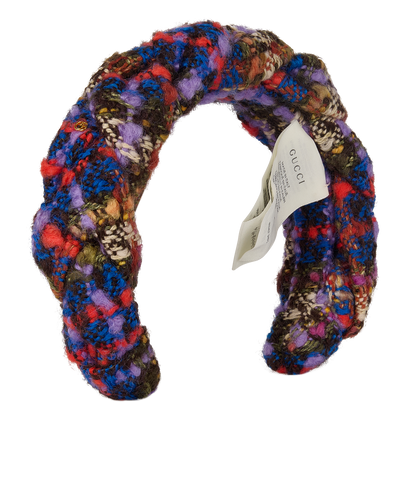 Gucci Tweed Headband, &pound;350, Accessories, Blue/Brown/Purple, Wool, Front view